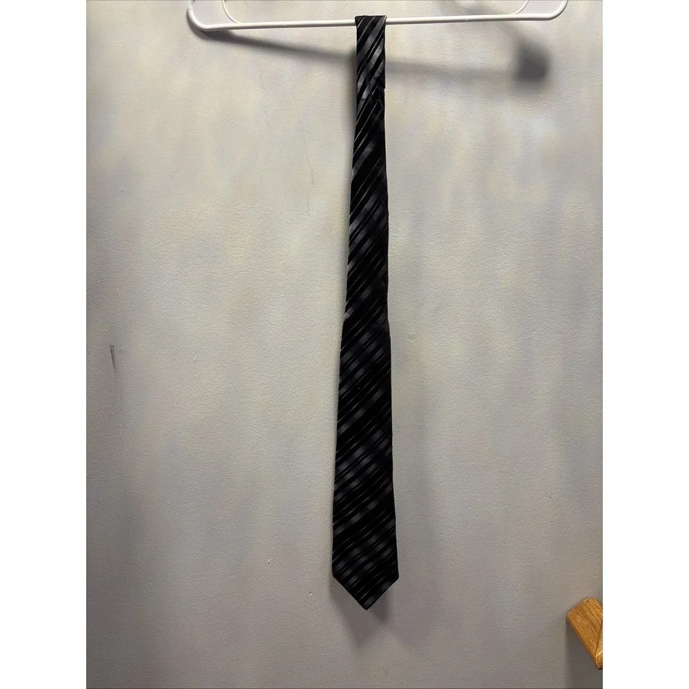 ARROW Sparkle Tie Blue Navy White Striped Made in Usa 57x3.5‎